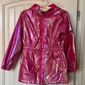 Girl’s Pink Metallic Fleece Lined Jacket Sz L (10-12)
